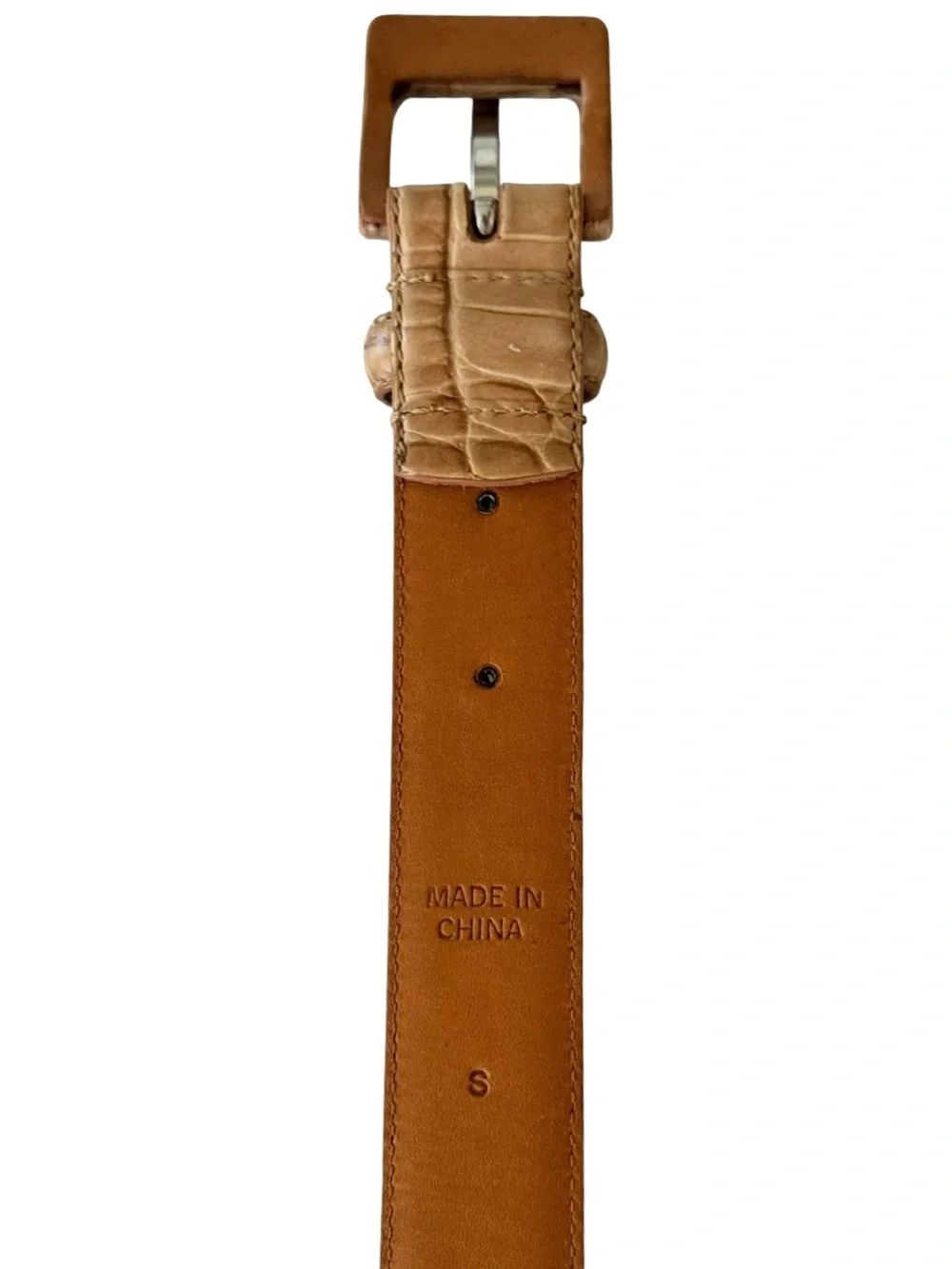 Ralph Lauren Genuine Leather Croc Embossed Belt
